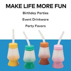 Colorful Groovy Birthday Lava Lamp Reusable Plastic Cups - 6 Pc Assorted Colors